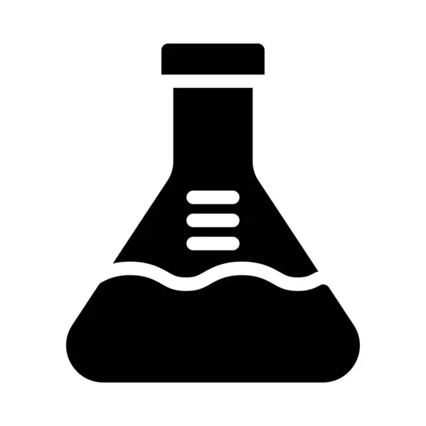 Laboratory Flask Flat Style Icon Vector Illustration — Stock Vector