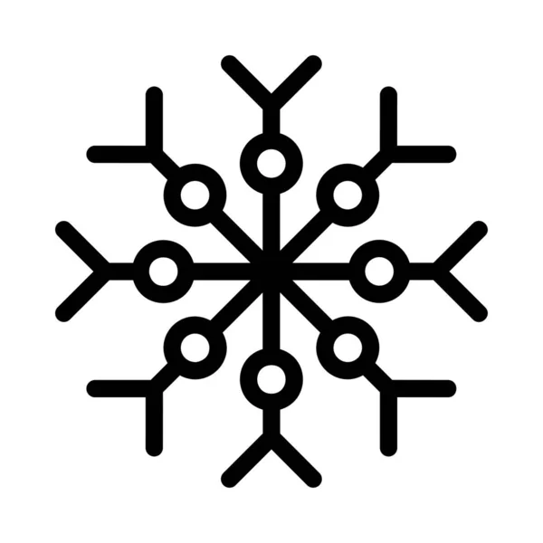 Χριστουγεννιάτικη Διακοσμητική Νιφάδα Χιονιού Επίπεδη Στυλ Εικονίδιο Εικονογράφηση Διάνυσμα — Διανυσματικό Αρχείο