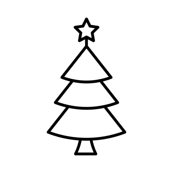 Icona Stile Piatto Dell Abete Natale Illustrazione Vettoriale — Vettoriale Stock