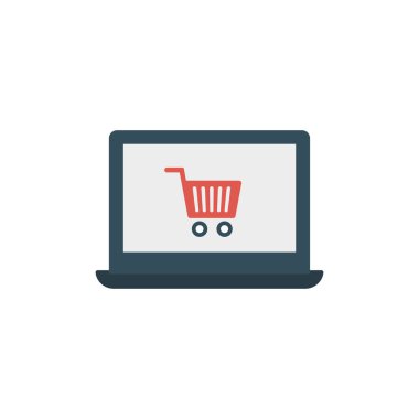 E ticaret düz stil ikonu, vektör çizim
