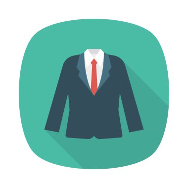 ceket gömlek düz stil ikonu, vektör çizim ile