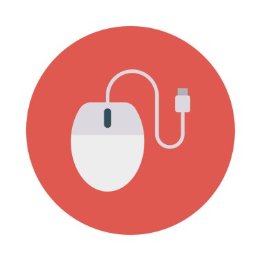 bilgisayar fare düz stil ikonu, vektör çizim