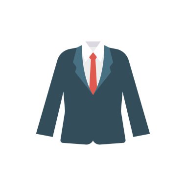 ceket gömlek düz stil ikonu, vektör çizim ile