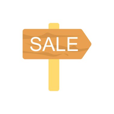 Satılık işareti kurulu düz stil ikonu, vektör çizim