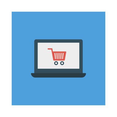 E ticaret düz stil ikonu, vektör çizim