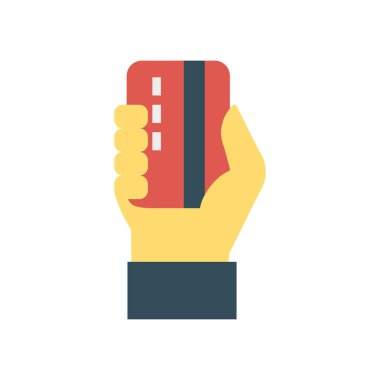 kredi kartı düz stil ikonu, vektör çizim, ödeme kavramı 