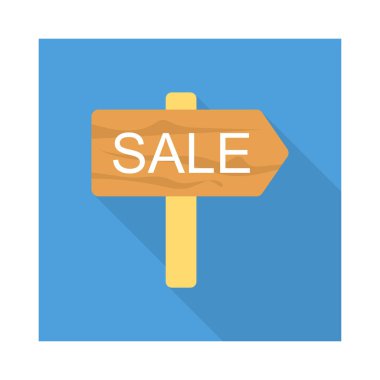 Satılık işareti kurulu düz stil ikonu, vektör çizim