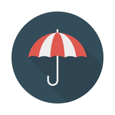 şemsiye düz stil ikonu, vektör çizim, koruma kavramı 
