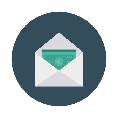 nakit düz stil ikonu, vektör çizim ile açılan zarf