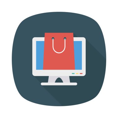 alışveriş çantası, E ticaret kavramı ile dizüstü bilgisayar 