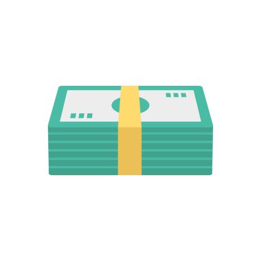 Doları para düz stil ikonu, vektör çizim