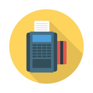 makine düz stil ikonu, vektör çizim ödemek