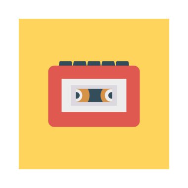 Retro ses Kaset düz stil ikonu, vektör çizim