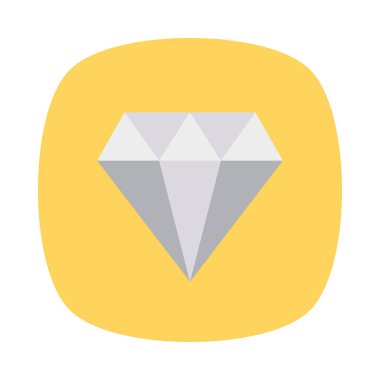 elmas düz stil ikonu, vektör çizim 