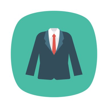 ceket gömlek düz stil ikonu, vektör çizim ile