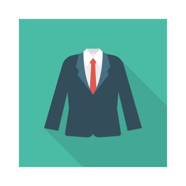 ceket gömlek düz stil ikonu, vektör çizim ile