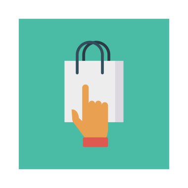 Online alışveriş düz stil simge vektör çizim, E ticaret kavramı