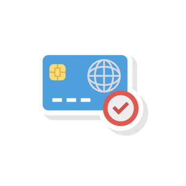 kredi kartı düz stil ikonu, vektör çizim, ödeme kavramı 