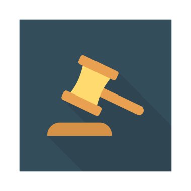 Açık artırma çekiç düz stil ikonu, vektör çizim