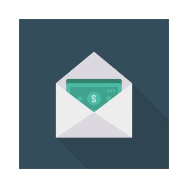 nakit düz stil ikonu, vektör çizim ile açılan zarf