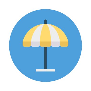 şemsiye düz stil ikonu, vektör çizim, koruma kavramı 