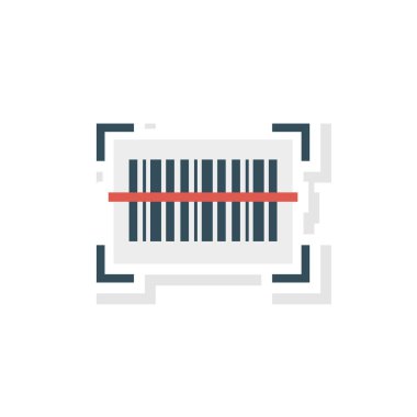 tarayıcı bar kodu etiketi vektör çizim 