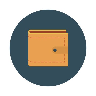 m-cüzdan düz stil ikonu, vektör çizim