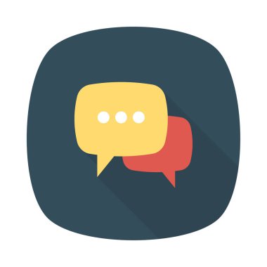 sohbet kabarcıklar düz stil ikonu, vektör çizim