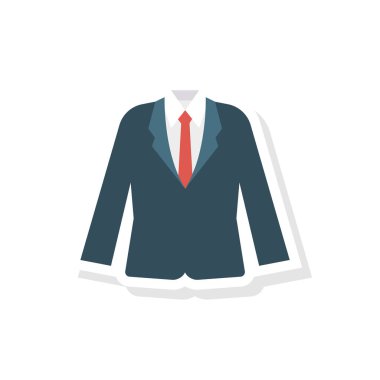 ceket gömlek düz stil ikonu, vektör çizim ile