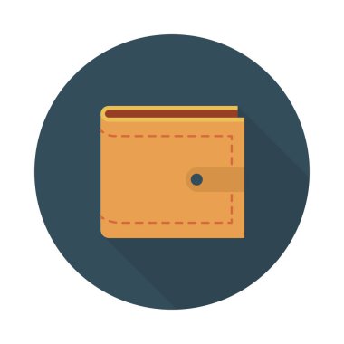 m-cüzdan düz stil ikonu, vektör çizim