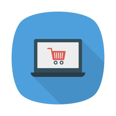 E ticaret düz stil ikonu, vektör çizim