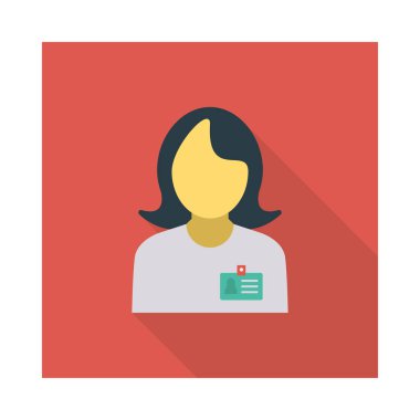 çalışan kadın kız vektör çizim 