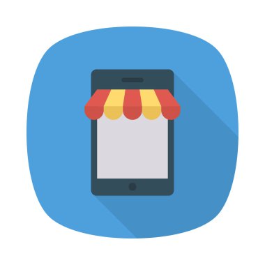 Mobil E ticaret düz stil ikonu, vektör çizim