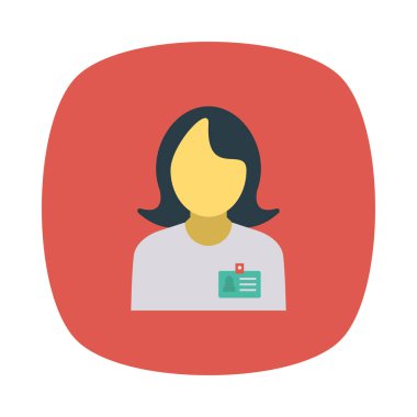 çalışan kadın kız vektör çizim 