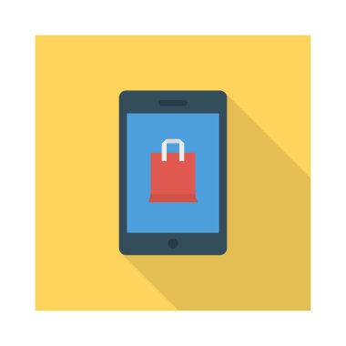 E ticaret düz stil ikonu, vektör çizim