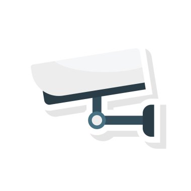 CCTV güvenlik kamera düz stil simgesi, vektör çizim