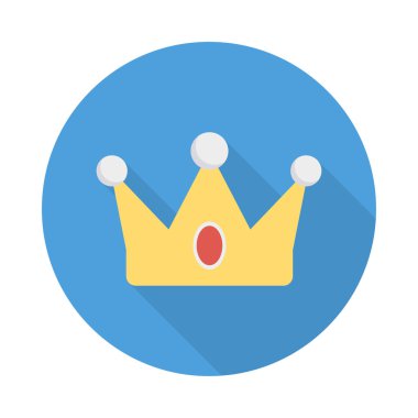 Kraliçe tacı düz stil ikonu, vektör çizim 