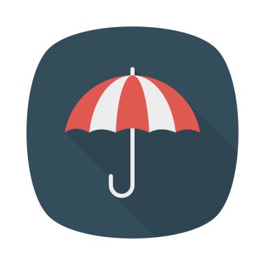 şemsiye düz stil ikonu, vektör çizim, koruma kavramı 