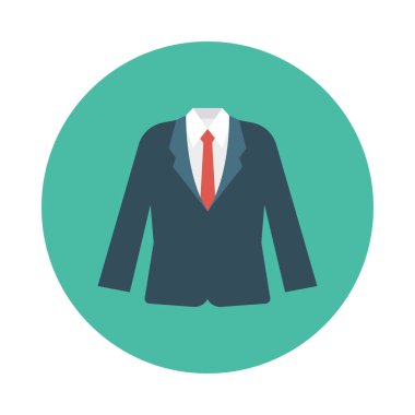 ceket gömlek düz stil ikonu, vektör çizim ile