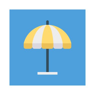 şemsiye düz stil ikonu, vektör çizim, koruma kavramı 