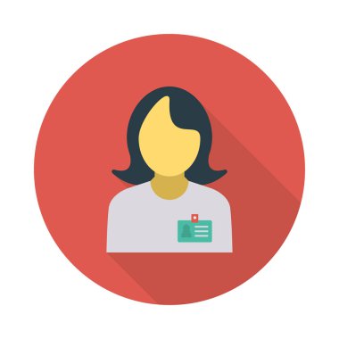 çalışan kadın kız vektör çizim 