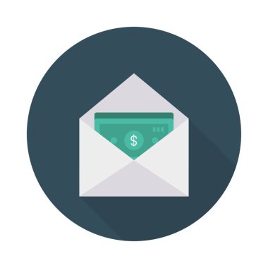 nakit düz stil ikonu, vektör çizim ile açılan zarf