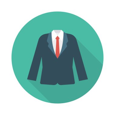 ceket gömlek düz stil ikonu, vektör çizim ile