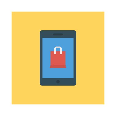 E ticaret düz stil ikonu, vektör çizim