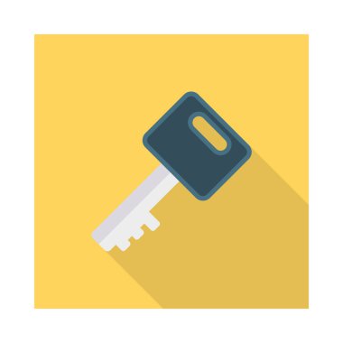 anahtar düz stil ikonu, vektör çizim