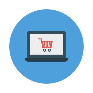 E ticaret düz stil ikonu, vektör çizim