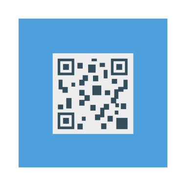 QR kodu etiketi düz stil ikonu, vektör çizim