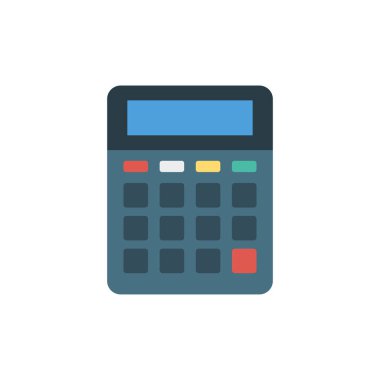 hesap makinesi düz stil ikonu, vektör çizim