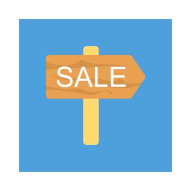 Satılık işareti kurulu düz stil ikonu, vektör çizim