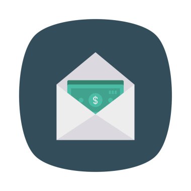 nakit düz stil ikonu, vektör çizim ile açılan zarf